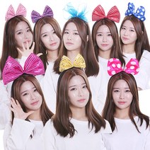 리본 머리띠 파티 생일 응원 왕리본 놀이공원, AA, AA07_뉴큐티리본머리띠(옐로우)