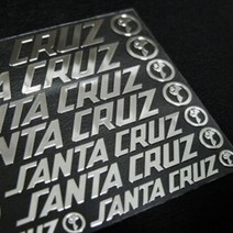 SANTACRUZ 스노우보드 금속 튜닝스티커 산타크루즈, A사이즈 실버