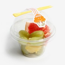 피크닉하우스 투명컵 돔뚜껑(7온스)+노랑미니포크+스티커20set, 20set, 1개