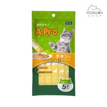 A pro 에이프로 짜먹는 영양간식 고양이간식 파우치 5p - 닭고기 (유통기한 6월 22일), 1팩, 기본