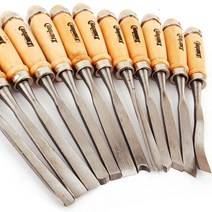 고급형 12P 목공용끌세트 나무자루 끌 목공끌 조각도 DIY 목공용품, 고급형12P목공용끌세트