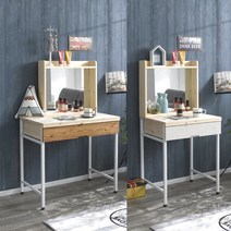 [ENGWE]화장대 세트 LED 조명 거울 북유럽 대리석 화이트, 120cm, 테이블+LED회전 거울+유튜버 의자