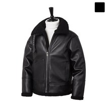 [모니즈] 제트블랙 오버핏 무스탕 JKL249