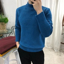 프롬엘 남자 부드러운 알파카 울 반폴라 니트(6COLOR)