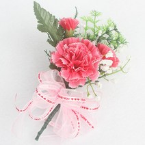 조화 카네이션 코사지 어버이날 꽃사지 레드 핑크, 핑크색