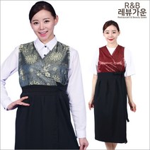 레뷰가운 AE243 한복앞치마 구정 추석 명절 개량한복 생활한복 한식 앞치마, AE243_녹색+검정배색FREE, 1개