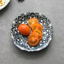 오반자이 로코코 접시 12cm 일본 그릇 식기, 로코코 접시 12cm[오션블루]