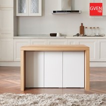 GVEN 지벤 라이나 H형 1200 아일랜드 식탁, 선택1 오크화이트:상판유리구매