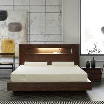 느웰베드 에이든 월넛 천연라텍스 침대 퀸 매트리스 포함, 기능성커버B