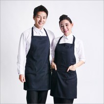 레뷰가운 WC45 앞치마 카페 커피 바리스타 단체 행사 마트 주방 식당 서빙복, WC45_진곤색줄