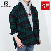 MS_오버핏 그린체크코트 남방