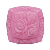 [아로마케이] 1구 비누 몰드 비누틀 비누만들기 재료 실리콘몰드, 54_사각장미100g