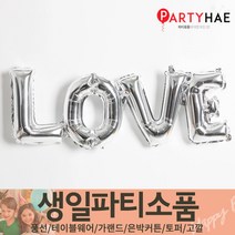 파티해 FUN&파티 생일파티용품1(A~C), C16_이니셜은박풍선(바른체LOVE)-실버