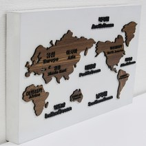 더데코 입체액자 두꺼비집가리개 배전반 배전함 그림액자 인터폰박스 선반, 세계지도우드