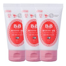 비앤비 베이비 무불소 치약 겔형 딸기맛, 40g, 3개