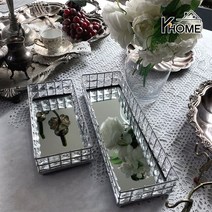 GURMING 크리스탈 미러 보관함 악세서리함 2size 트레이 보석함