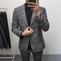 구스마켓 남자 글렌체크 모직 자켓