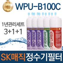 sk매직 WPU-B100C 고품질 정수기 필터 1년관리세트, 선택01_1년관리세트(3+1+1=5개)