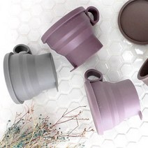 젤리펀트 실리콘 접이식 머그컵 뚜껑포함, 밀크브라운, 1개