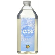 에코스 저자극성 핸드 솝 리필 프리 & 클리어, 1개, 946ml