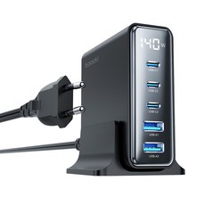 Toocki 투키 GaN 140w LED 디스플레이 3C2A 5포트 C타입 PD3.0 PPS 초고속 멀티충전
