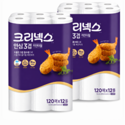 크리넥스 프리미엄 3겹 키친타올 (무형광), 120매, 24개