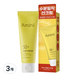 아미니 데일리 저자극 수분 선크림(SPF50+), 3개, 50ml