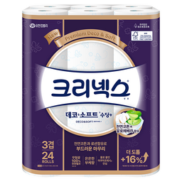크리넥스 데코 앤 소프트 수딩플러스 화장지, 고급스러움과 편안함을 동시에!