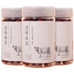 진짜육포 강아지 간식 져키 180g, 소고기, 180g, 3개