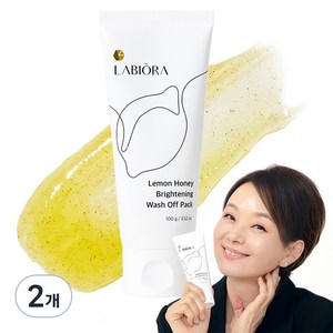 라비오라 레몬 허니 브라이트닝 워시오프 팩 100g, 2개, 1개입