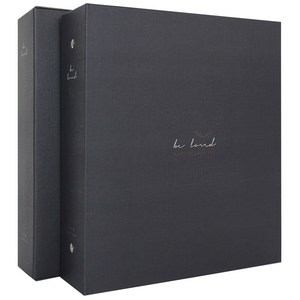 앨범샵 러브 바인더 접착식 포토앨범, 네이비리스백색내지, 50매