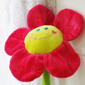 해솔 플라워 장미 꽃 장식 인테리어 철사 커튼 줄 타이 인형 스마일 40cm, 1개, 레드B