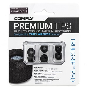 컴플라이 폼팁 TW 400 C 트루그립 프로 젠하이저 호환 이어팁 3종 세트 M, 블랙, 350-40102-23, 1세트