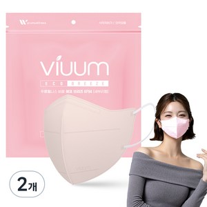 viuum 에코 브리즈 새부리형 마스크 대형 KF94, 25매, 2개, 핑크