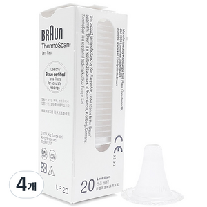 BRAUN 귀체온계용 필터캡 LF20 20개입, 4개
