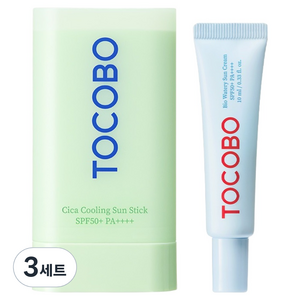 토코보 시카 쿨링 선스틱 18g + 바이오 워터리 선크림 10ml SPF50+ PA++++ 세트, 3세트