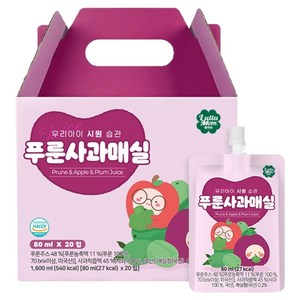 또또맘 우리아이 시원습관 푸룬사과매실 주스, 80ml, 20개