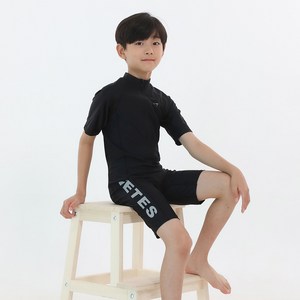 제테스 남아용 올인원 집업 반팔 5부 수영복 1064