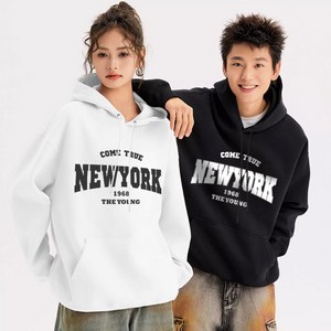 FONOW 남녀공용 심플 뉴욕 엠파이어시티 1968 스탠다드핏 후드티