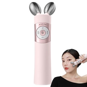 마미케어 EMS 브이쎄라 LED 얼굴 마사지기 홈케어 브이라인 경락 탄력 디바이스, 핑크, 1개