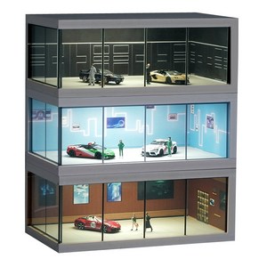 1:64 주차장 디오라마 진열장 보관함 아크릴 케이스, 1개