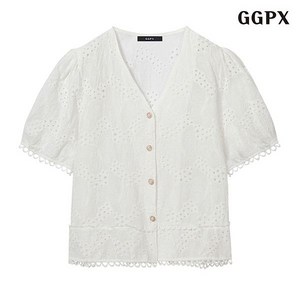 GGPX 레이스 펀칭 블라우스 GPBBA017D