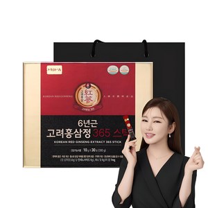정원삼 6년근 고려홍삼정 365 스틱 30포 + 쇼핑백, 300g, 1세트