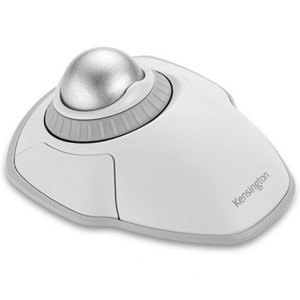 Kensington 스크롤 링이 있는 Orbit 무선 트랙볼 화이트K70991WW, White-Grey