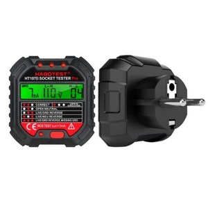 HT107 소켓 테스터 전압 EU/UK/US 플러그 라인 RCD 측정 누설 방지용, 1개, -EU