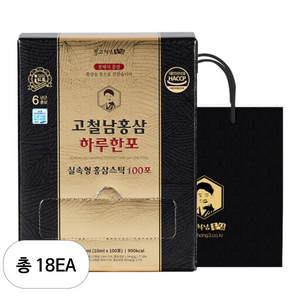 고철남홍삼 하루한포 홍삼스틱, 1L, 18개