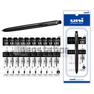 uni 시그노 노크 UMN-155 0.28mm 0.38mm 볼펜 리필 세트, 1개, 0.28mm 흑1개+리필 흑10개 세트