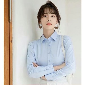 고퀄리티 스퀘어넥 여성 링클프리 셔츠