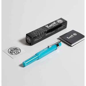 Kaweco FROSTED SPORT 만년필 라이트 블루베리 파인 펜촉 스포츠 팔각형 클립 크롬 (2019 Novelty) 미국 558543, Kaweco FROSTED SPORT 만년필 라이트 블