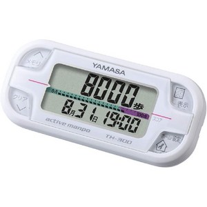 야마사 YAMASA 만보계 휴대용 시계 액티브 만보 화이트 TH-300W, 1개